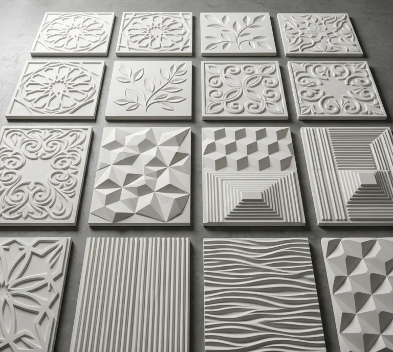 بلاطات الجبس بنقشات ديكورية (Decorative Gypsum Tiles)